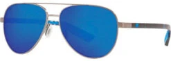 Costa Peli Sunglsses - Brushed Gunmetal Frame/Blue Mirror 580G Lens