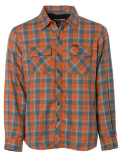 Grundens Kodiak Insulated Long Sleeve Shirt - Clay Plaid - Medium
