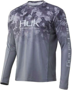 Huk Icon X Refraction Camo Fade Long Sleeve Shirt - Storm - M