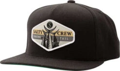 Salty Crew High Tail 5 Panel Hat - Black