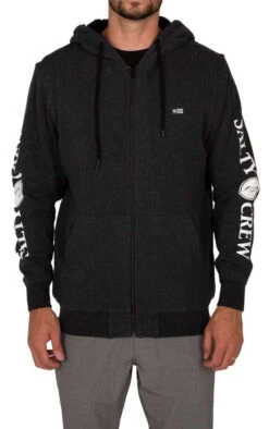 Salty Crew Refuge Sherpa Zip Fleece - Black Heather - Medium